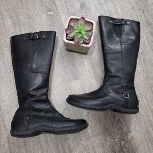 The North Face Awnu Camryn Tall Boots Black Leather Sz 6